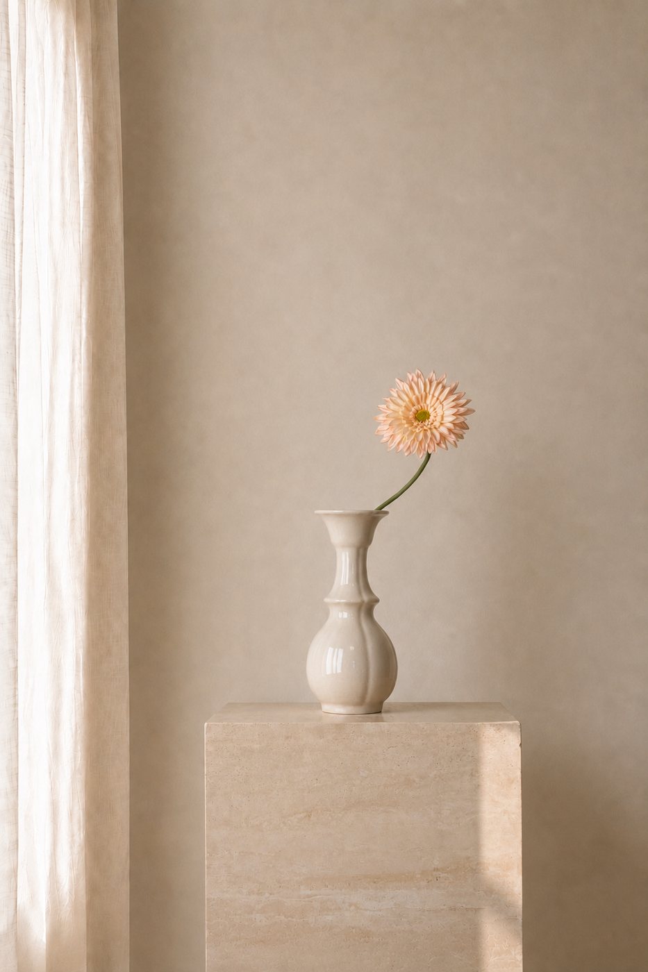 Apricot Gerbera Stem Vase
