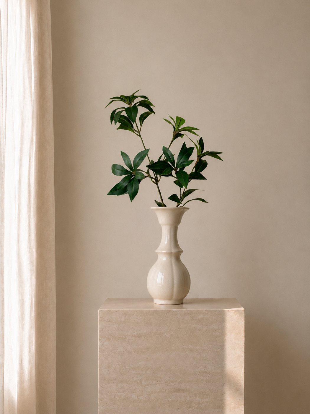 Emerald Leaf Branch Vase