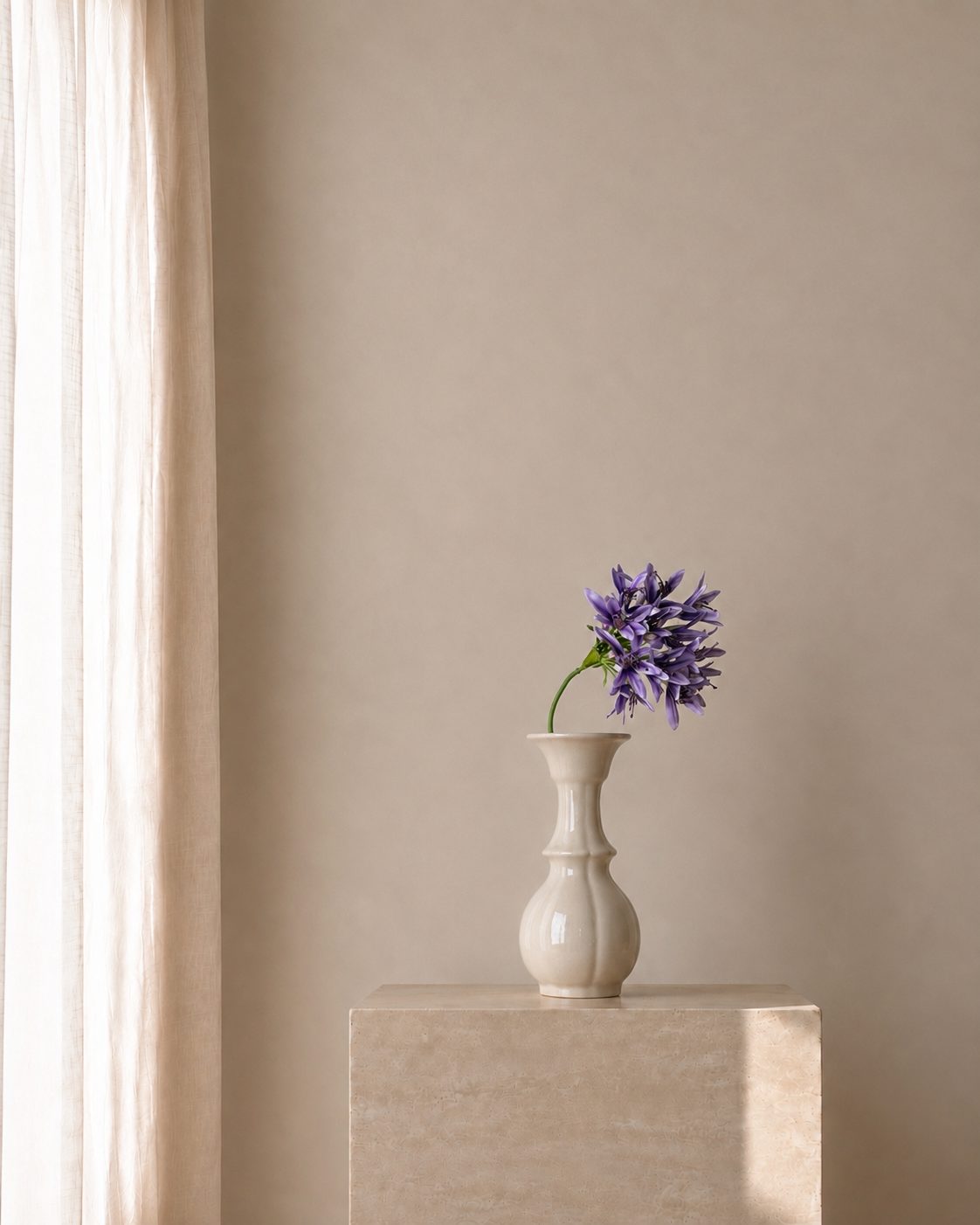 Violet Cornflower Porcelain Vase