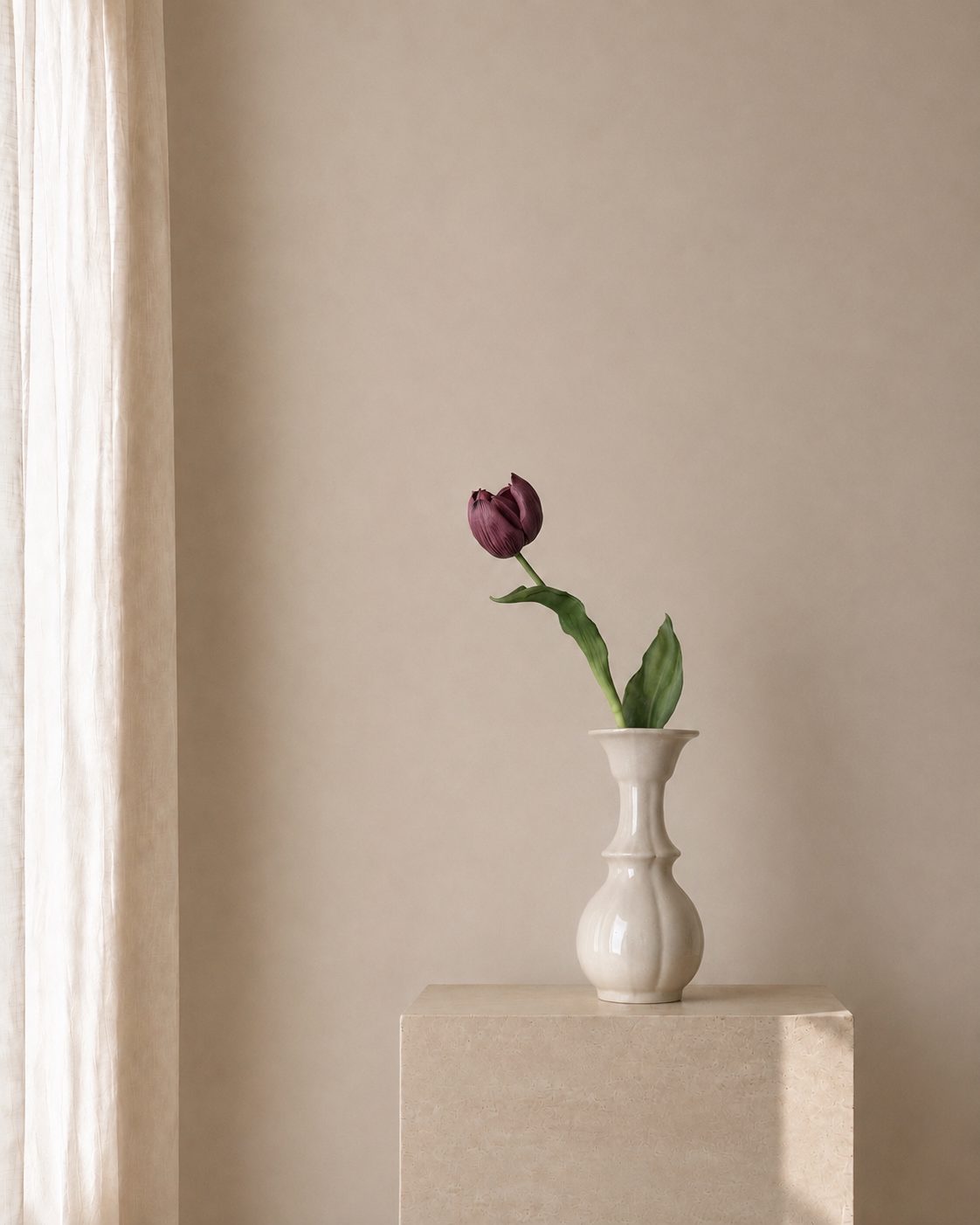 Aubergine Tulip Bud Vase