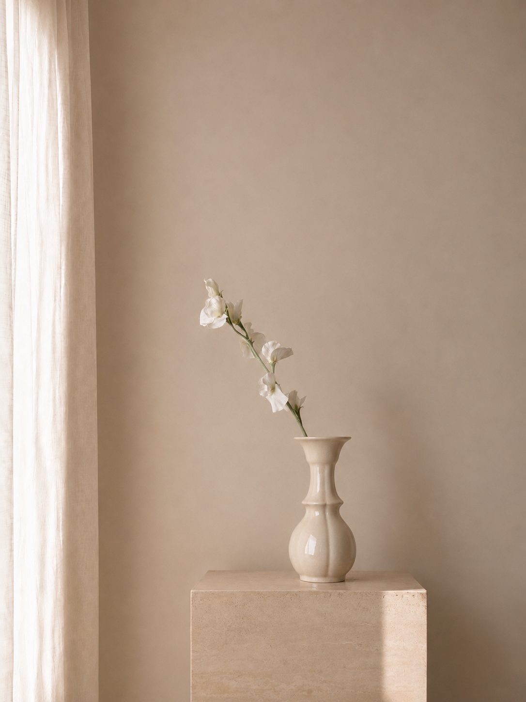 Alabaster Orchid Arc Vase