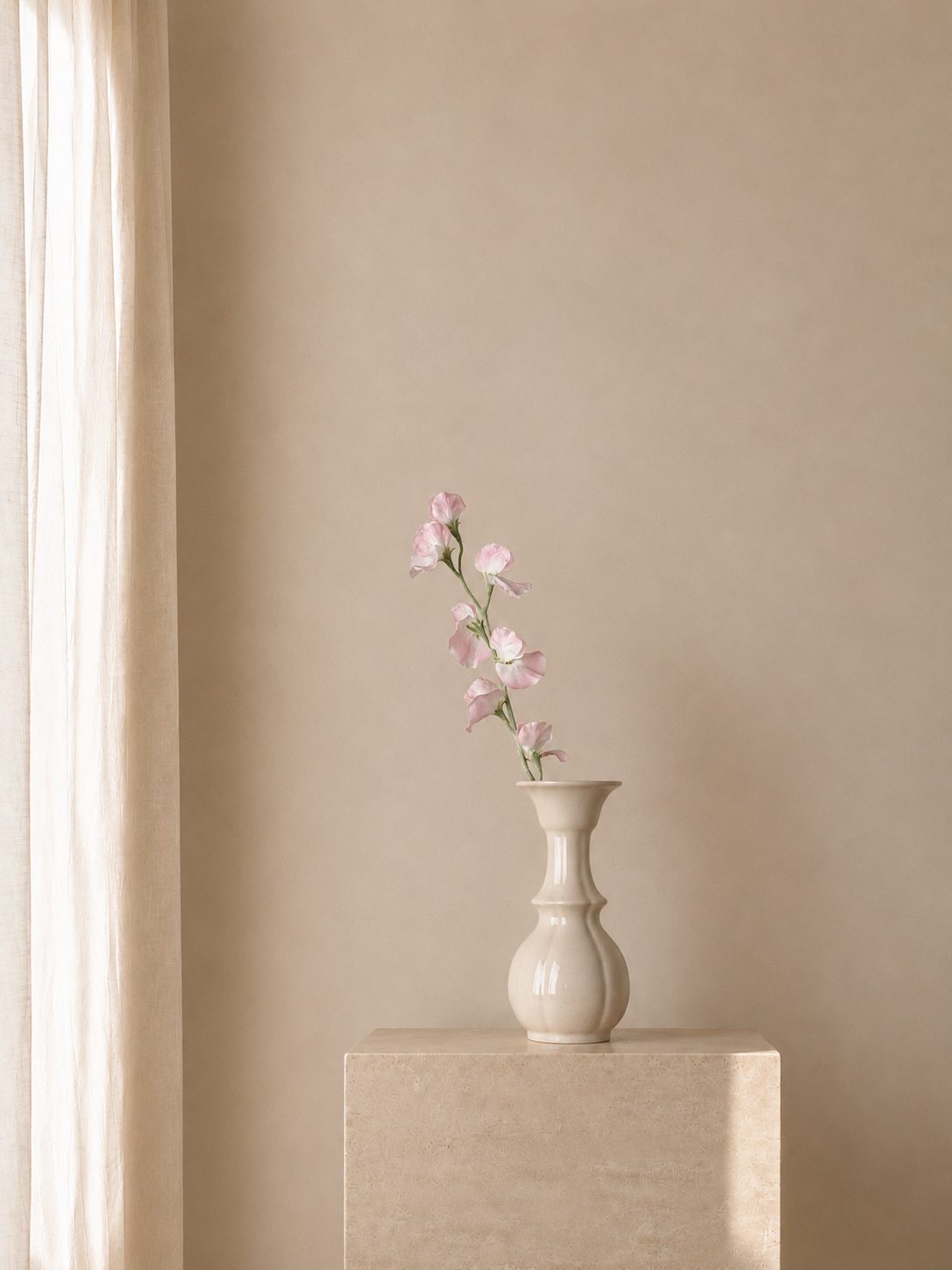 Pink Sweet Pea Stem Vase