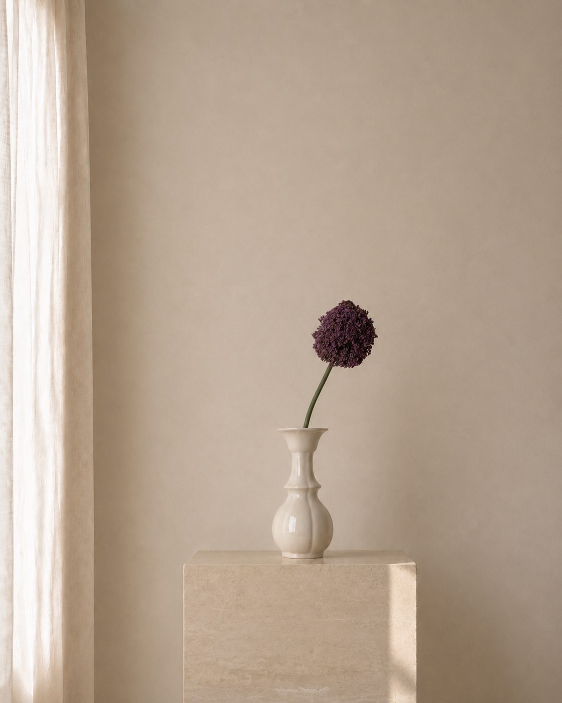 Aubergine Pompon Solitary Vase