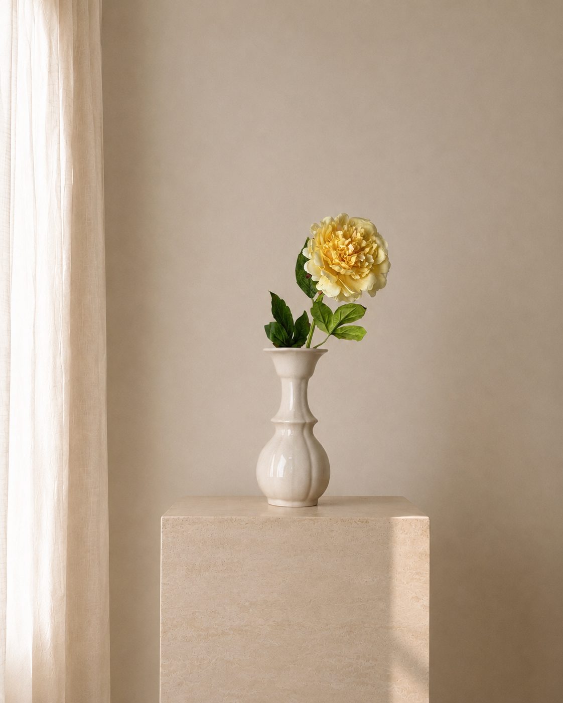 Golden Peony Petite Vase