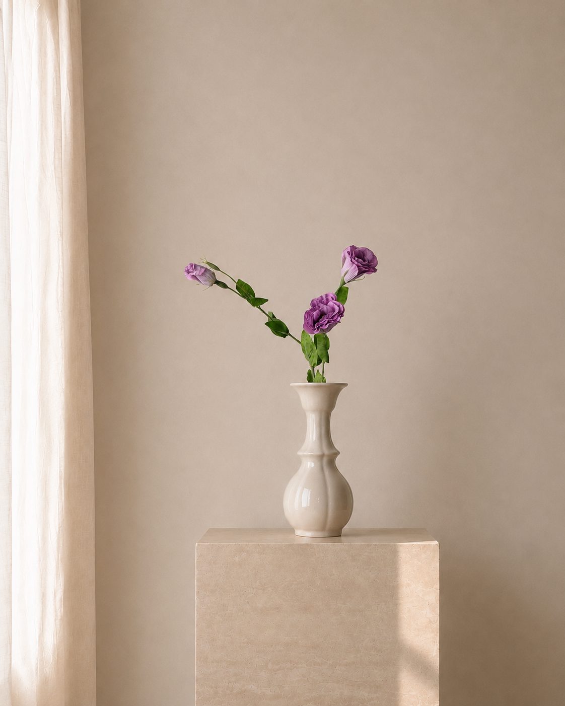 Violet Thistle Branch Vase