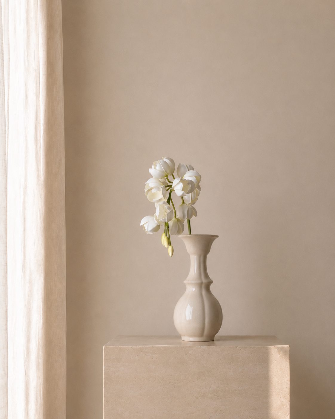 White Orchid Cascade Vase